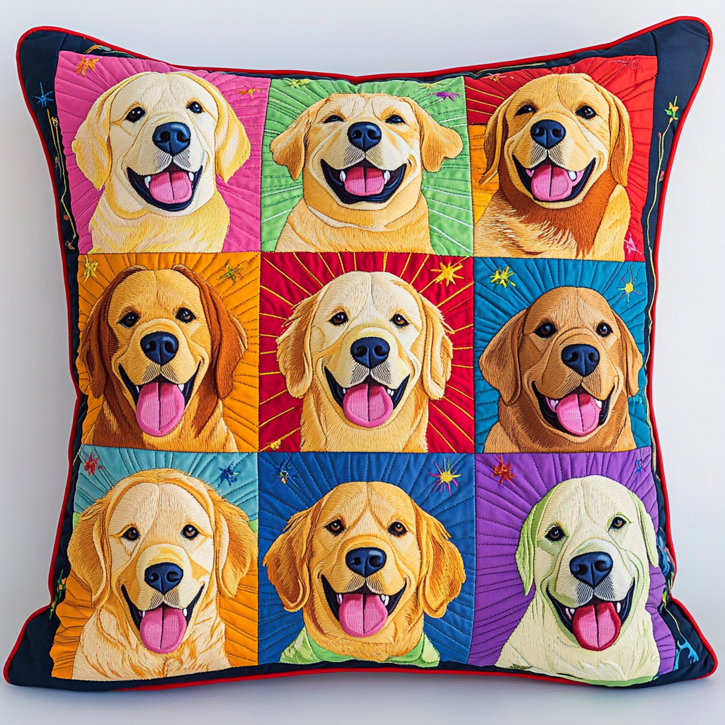 Golden Retriever TAI181024415 Quilted Pillow Case