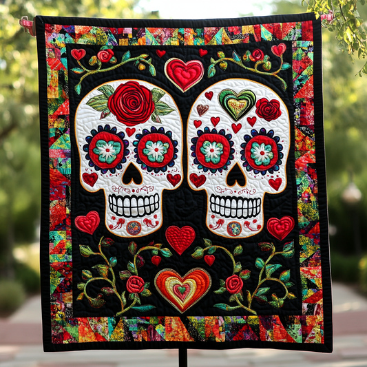 Valentine Skull DAI150125021 Quilt Blanket