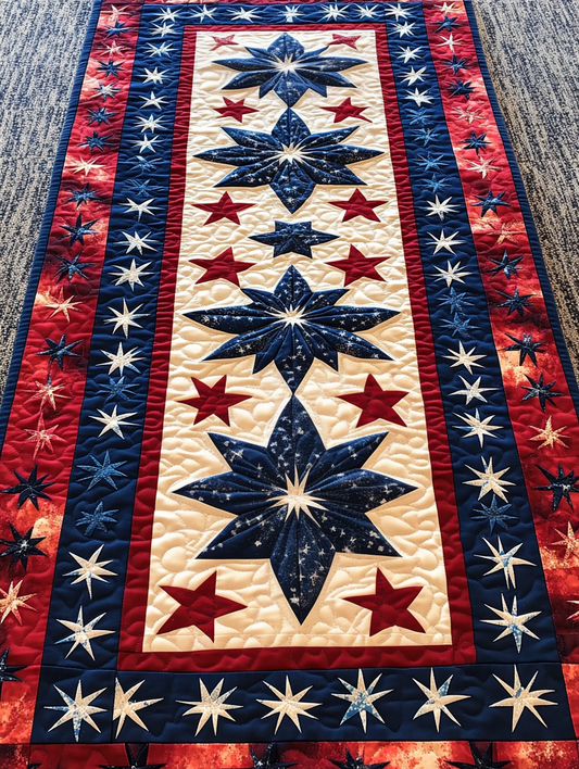 Patriotic Star DAI040225442 Quilted Table Runner