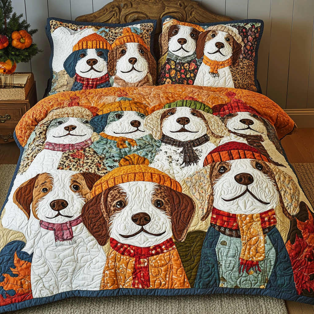 Autumn Dog DAI110225191 Quilt Bedding Set