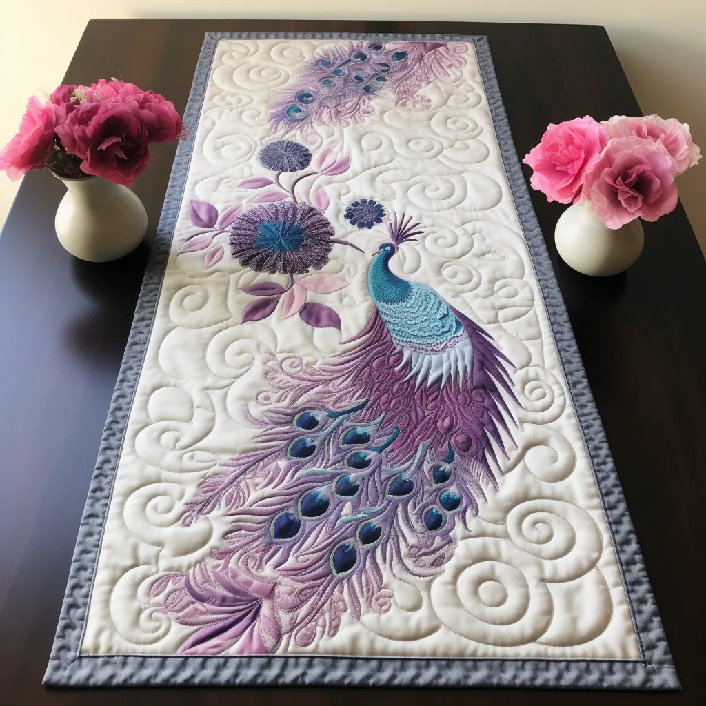 Peacock TAI260224475 Quilted Table Runner