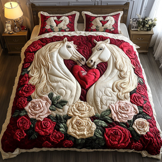 Valentine Horse DAI090125070 Quilt Bedding Set