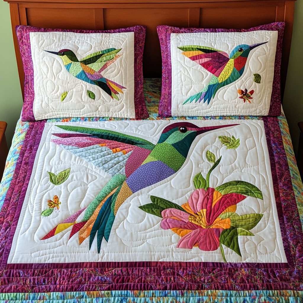 Hummingbird DAI190824323 Quilt Bedding Set