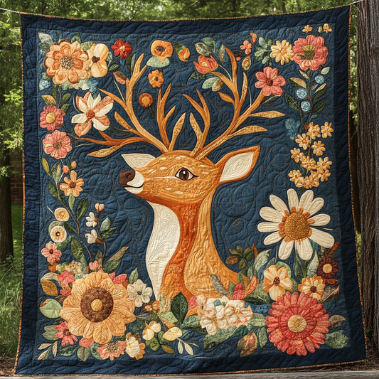 Floral Deer DAI200125235 Quilt Blanket
