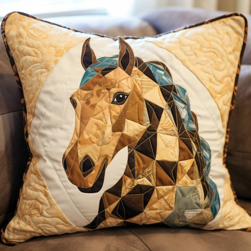 Horse TAI020324230 Quilted Pillow Case