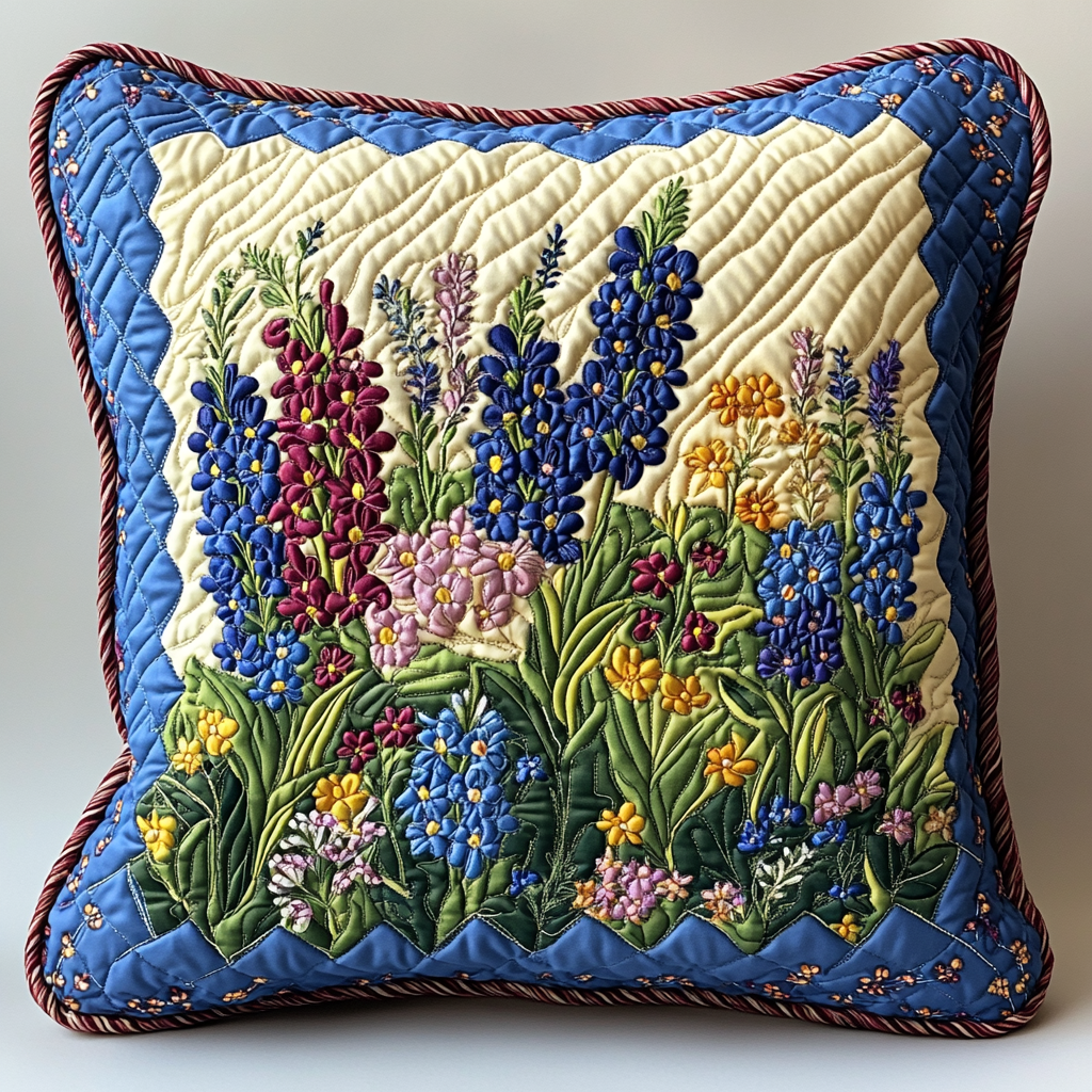 Texas Bluebonnet DAI200125290 Quilted Pillow Case