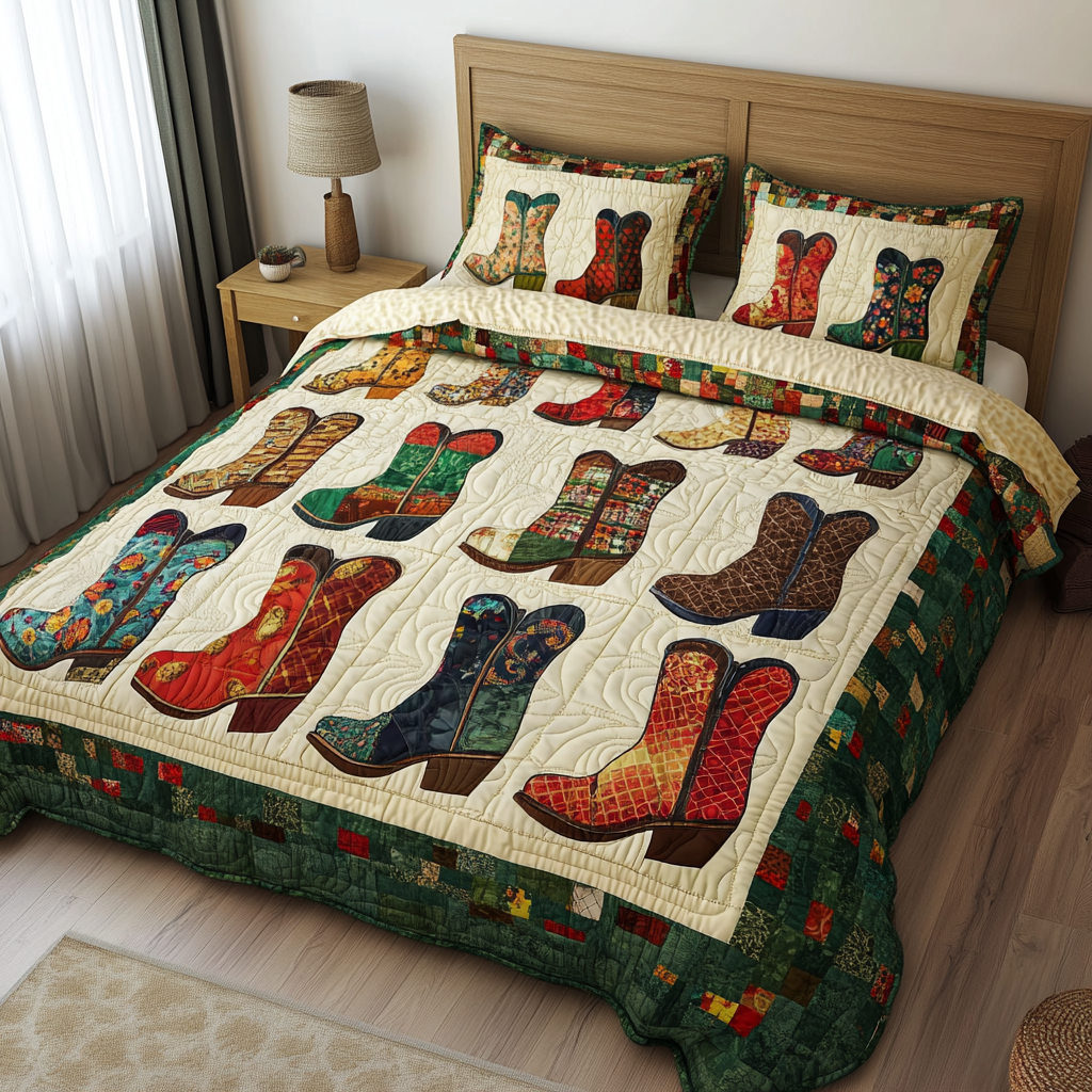 Cowboy Boots DAI280824251 Quilt Bedding Set