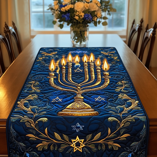 Jewish Hanukkah TAI091024397 Quilted Table Runner