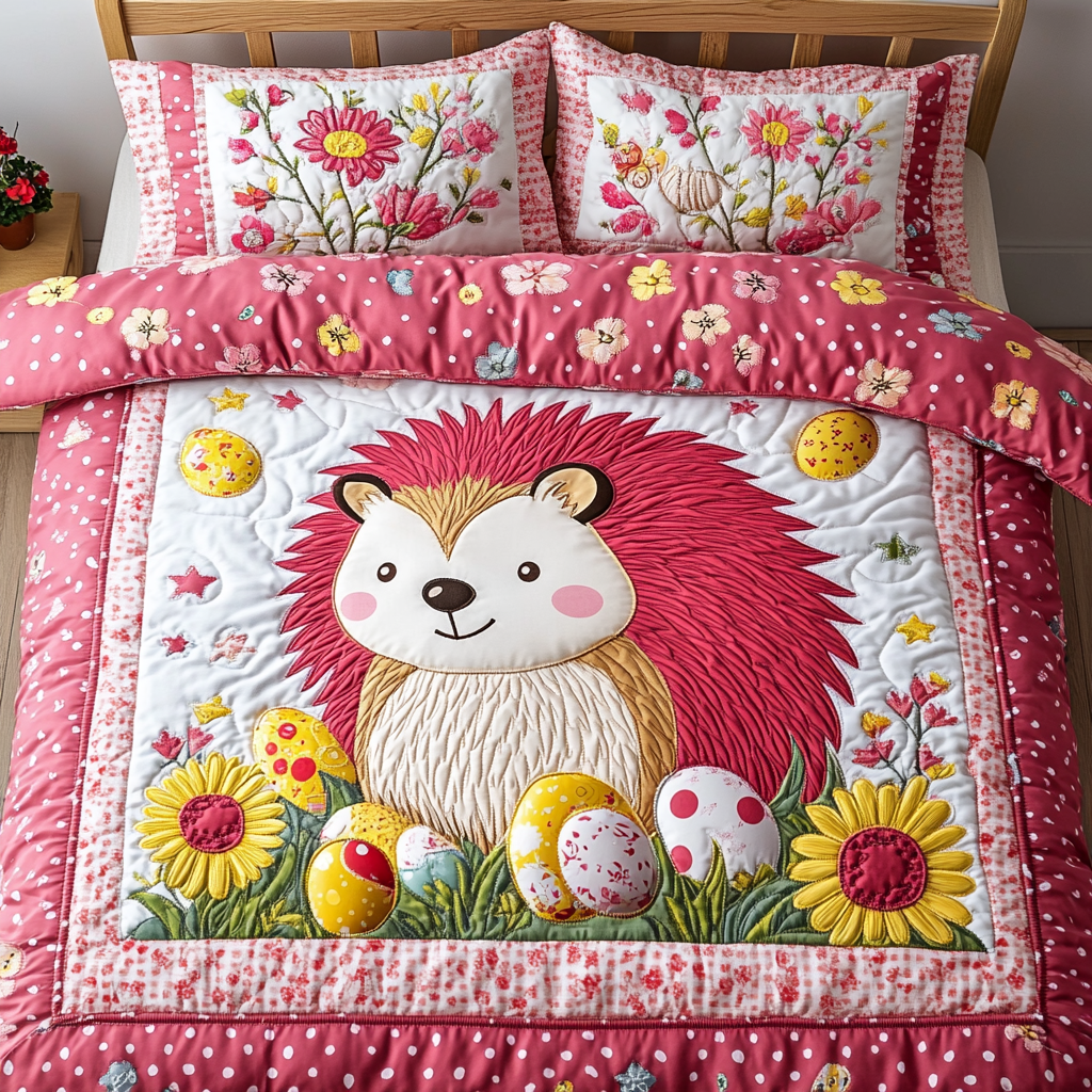 Easter Hedgehog DAI090125097 Quilt Bedding Set