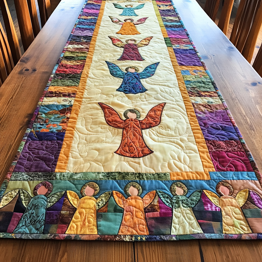 Angel DAI190225255 Quilted Table Runner – Alpha Quilt