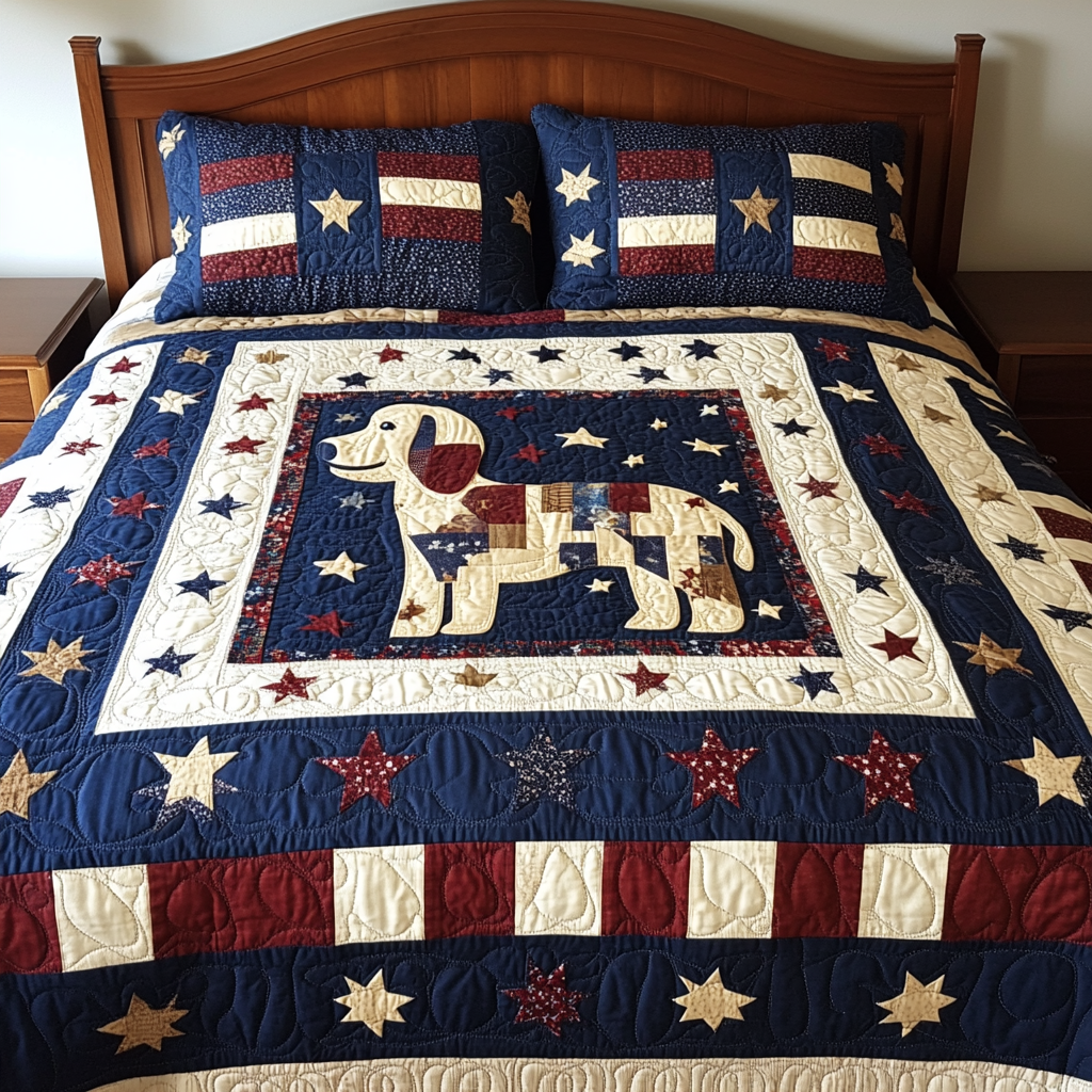 Patriotic Dachshund DAI280824308 Quilt Bedding Set