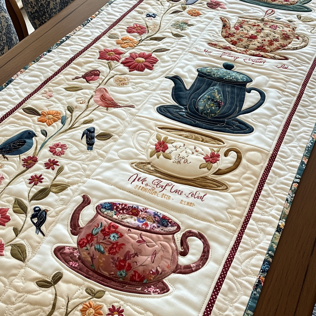 Teapot TAI041024302 Quilted Table Runner