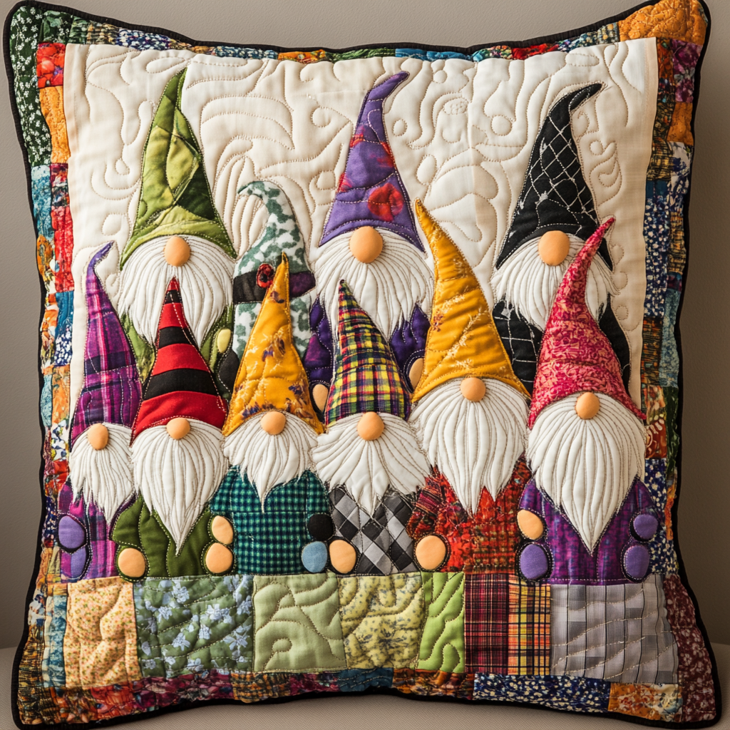 Christmas Gnome TAI181024510 Quilted Pillow Case