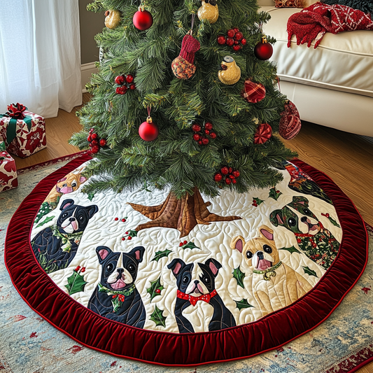 French Bulldog TAI041024183 Quilted Tree Skirt