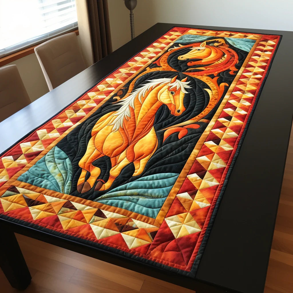 Horse TAI221223156 Quilted Table Runner