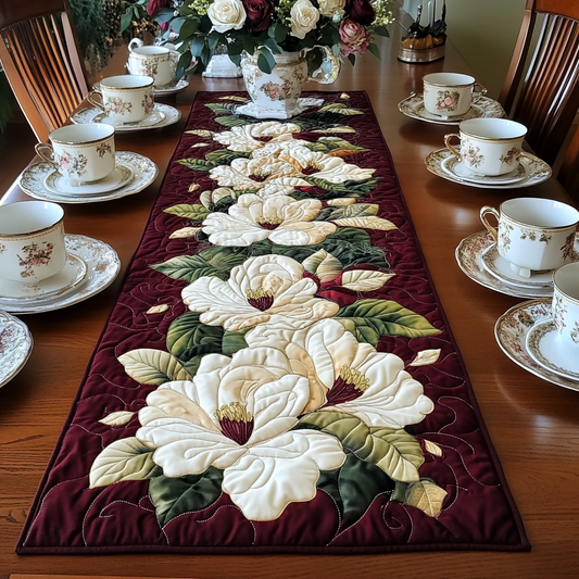 Magnolia Flower DAI040225501 Quilted Table Runner