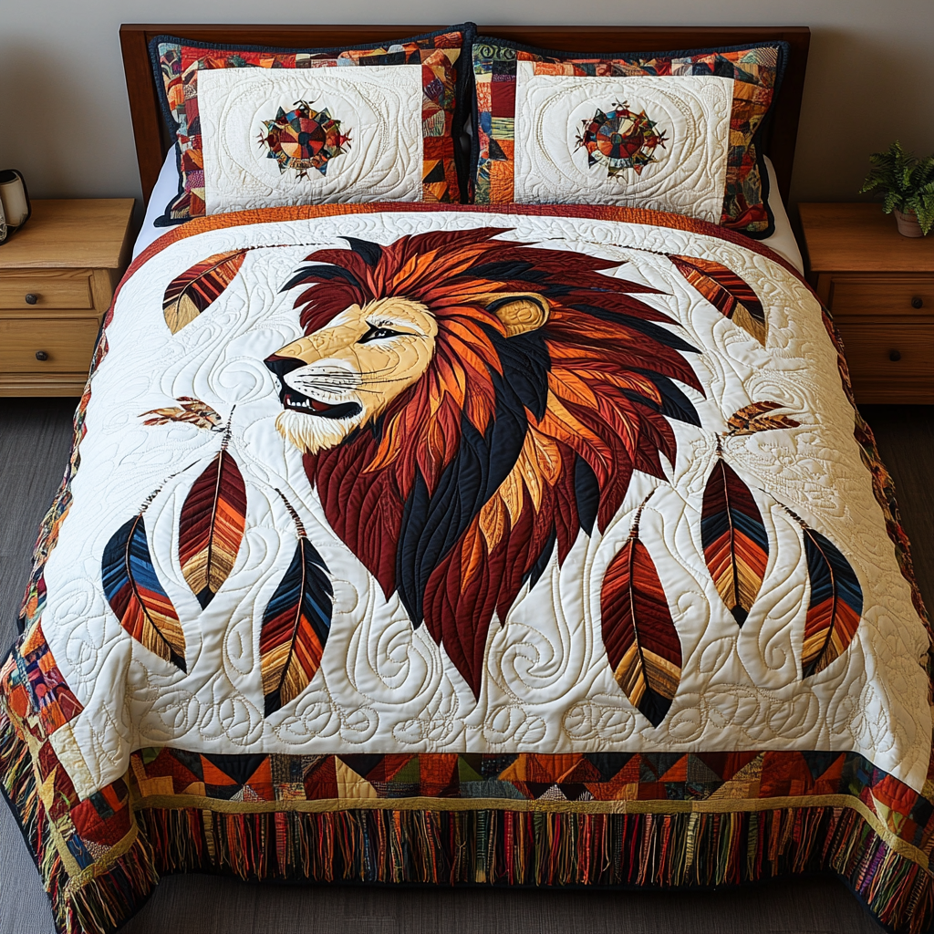 Native American Lion DAI241224159 Quilt Bedding Set