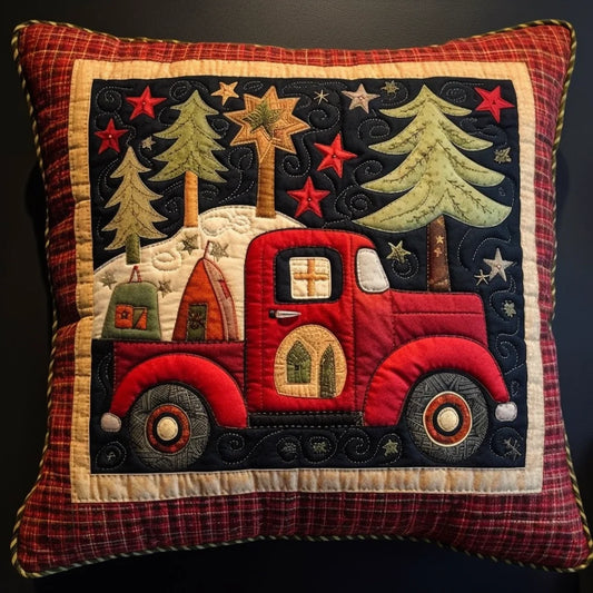 Christmas Truck TAI060324126 Quilted Pillow Case