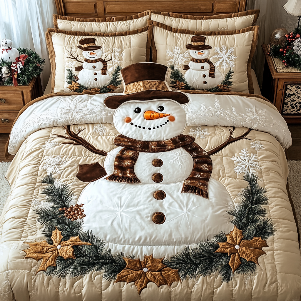 Christmas Snowman TAI201124232 Quilt Bedding Set