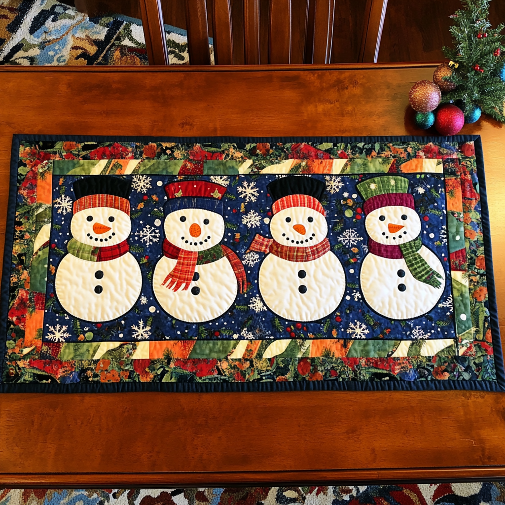 Christmas Snowman TAI040924363 Quilted Table Runner