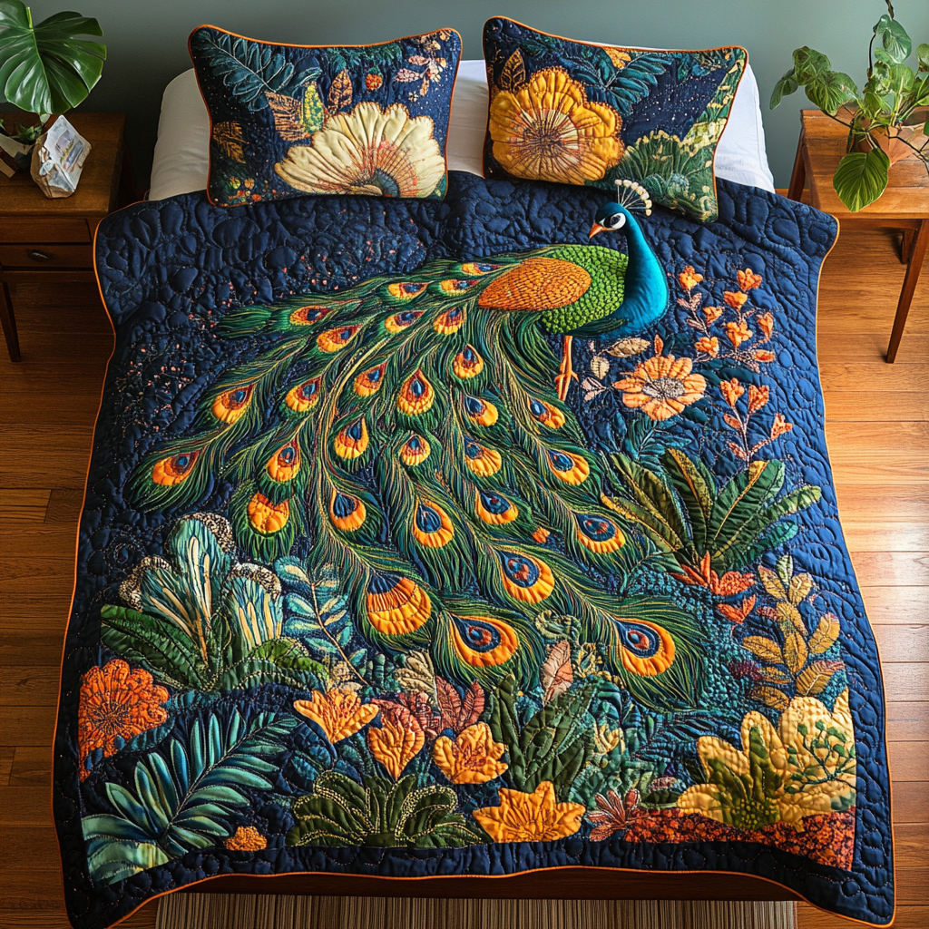 Peacock DAI040225276 Quilt Bedding Set