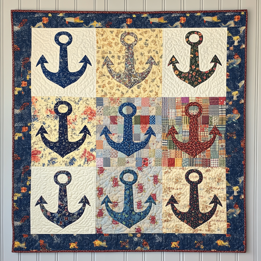 Nautical Anchor DAI25102479 Quilt Blanket