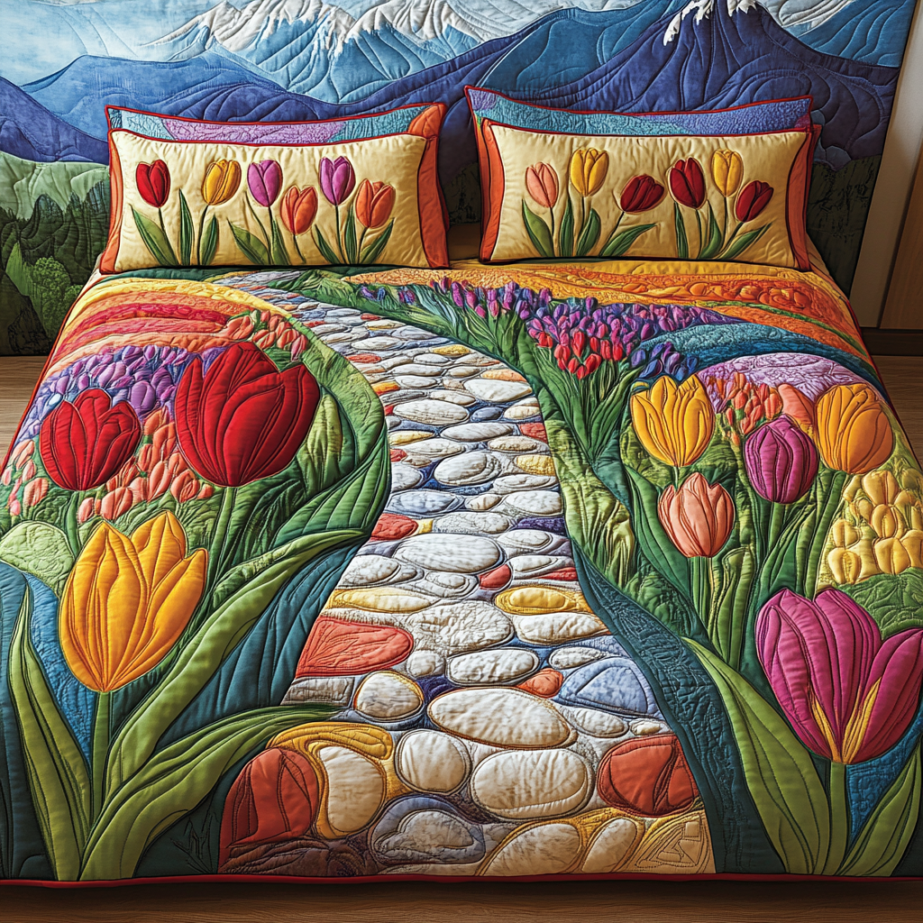 Tulip Garden DAI190225170 Quilt Bedding Set