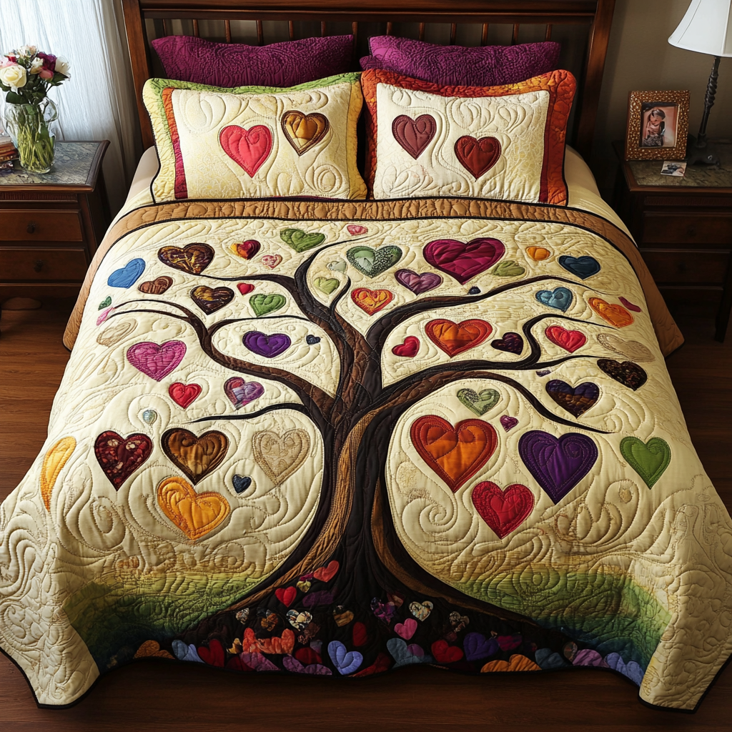 Tree Of Hearts DAI101224038 Quilt Bedding Set