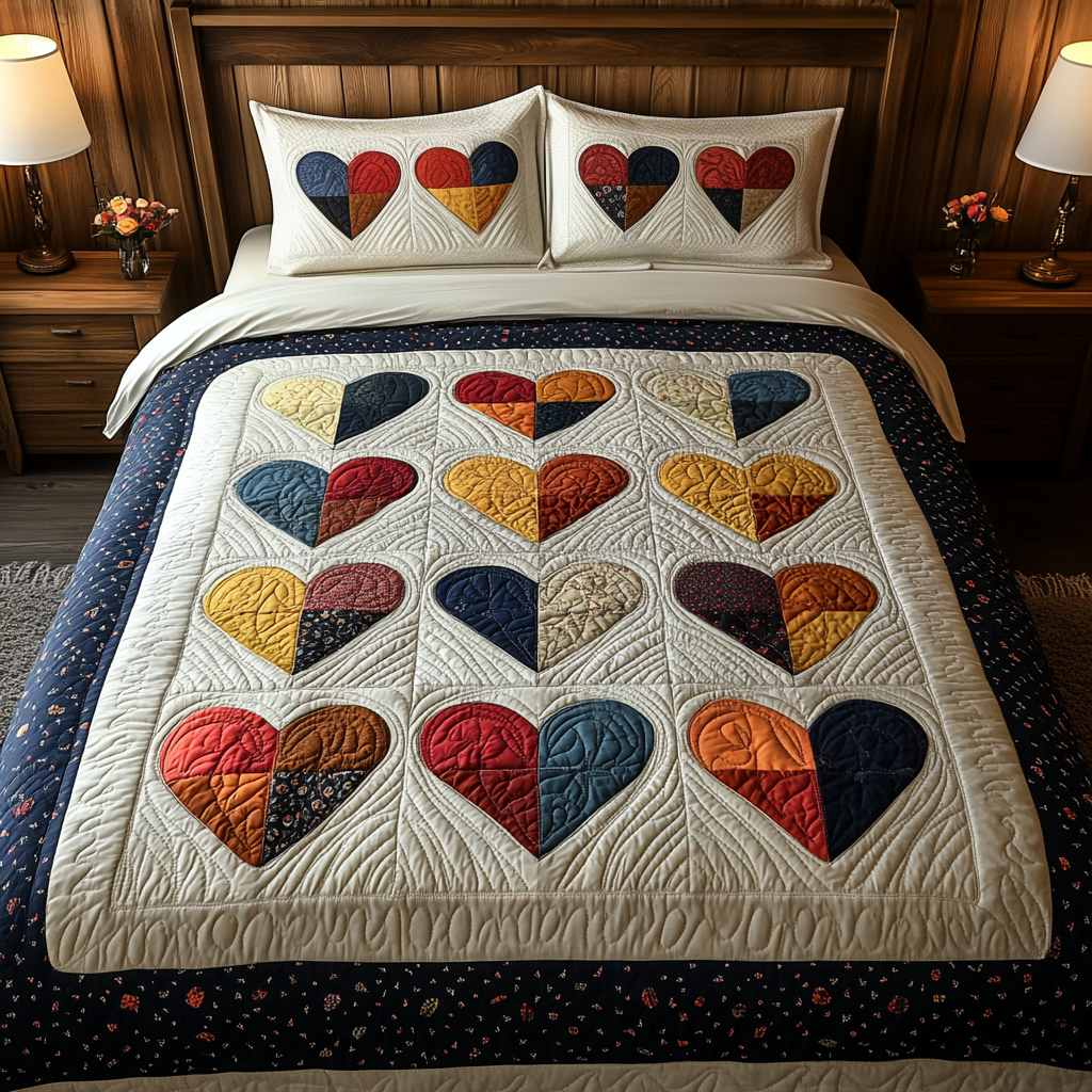 Heart DAI280824100 Quilt Bedding Set