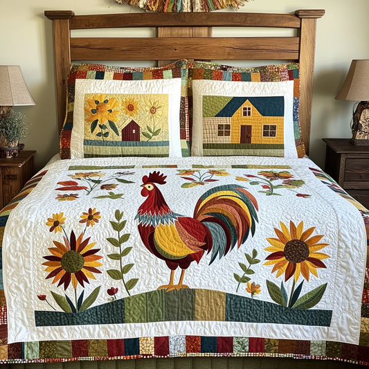 Rooster Sunflower Farm DAI241224254 Quilt Bedding Set