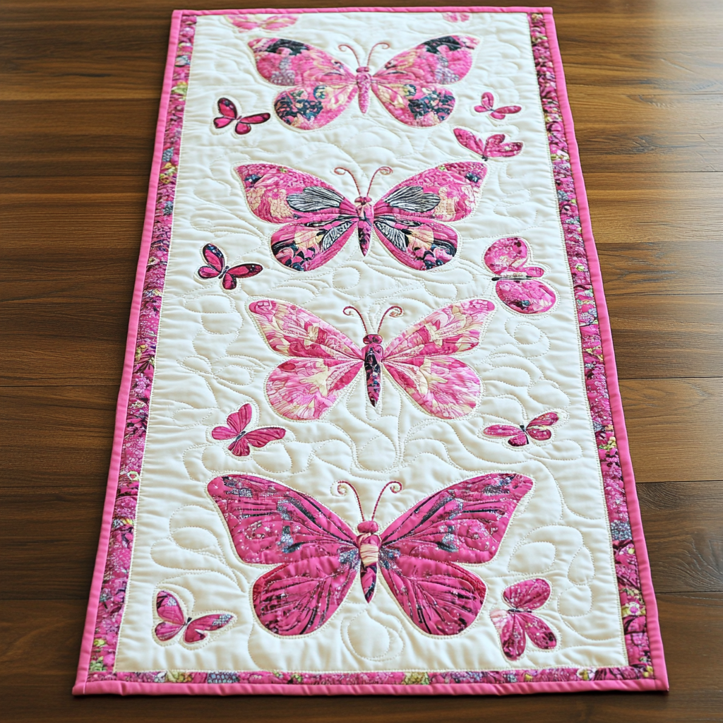 Butterfly TAI040924395 Quilted Table Runner