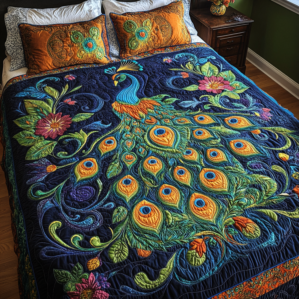 Peacock DAI040225274 Quilt Bedding Set