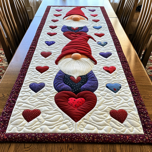 Valentine Gnome DAI090125313 Quilted Table Runner