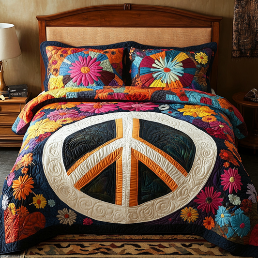 Hippie Peace DAI200125108 Quilt Bedding Set