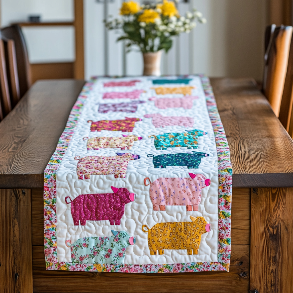 Pig DAI221024289 Quilted Table Runner