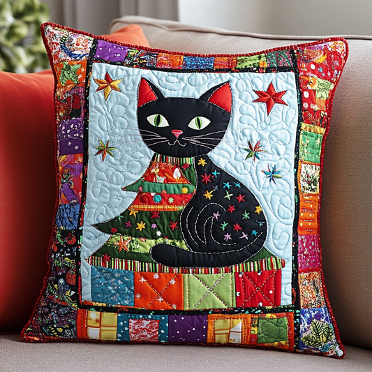 Christmas Cat TAI091024419 Quilted Pillow Case