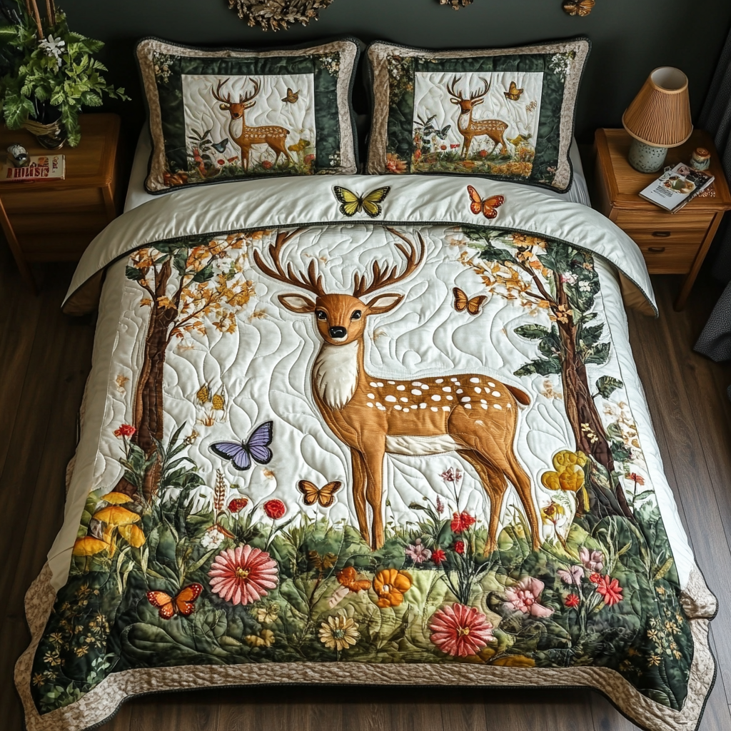 Deer DAI040225238 Quilt Bedding Set