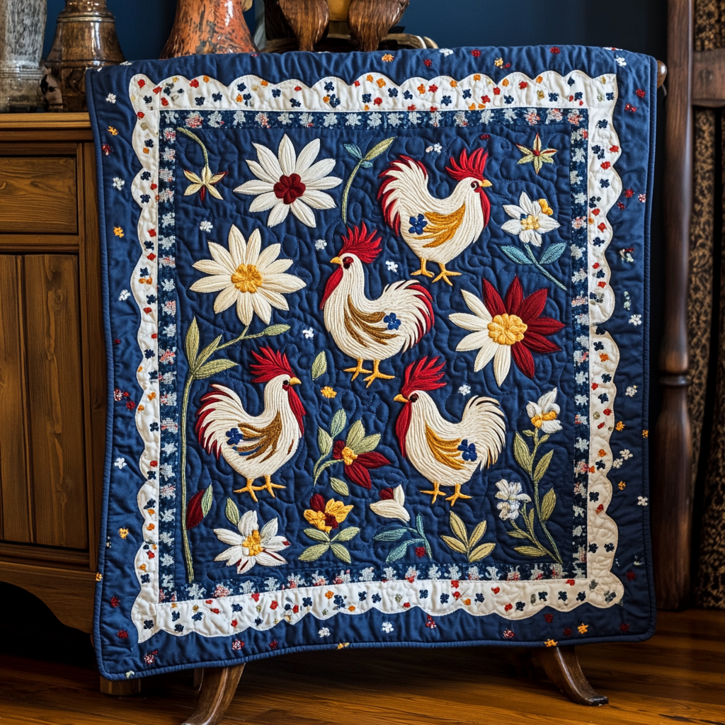 Patriotic Rooster DAI110225101 Quilt Blanket
