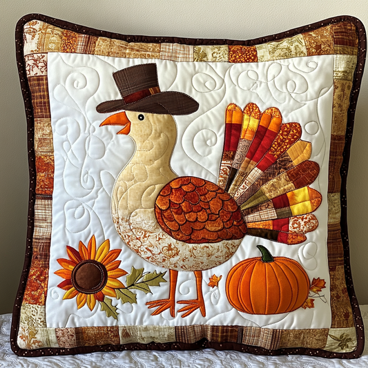 Autumn Turkey TAI181024518 Quilted Pillow Case