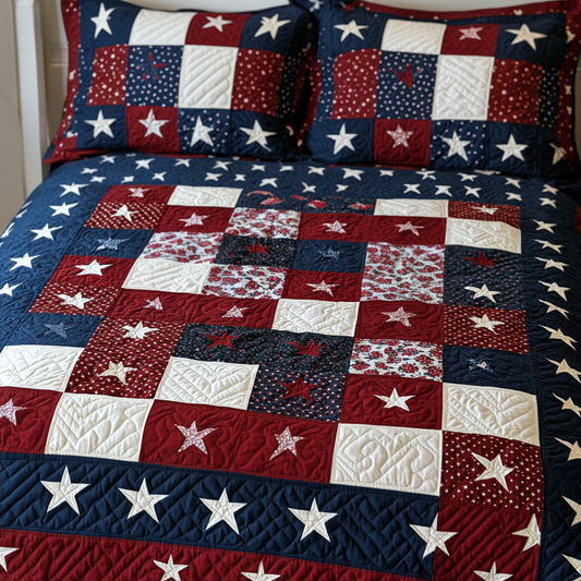 Patriotic Star DAI040225198 Quilt Bedding Set