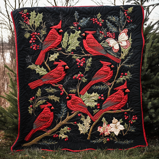 Christmas Cardinal TAI041024417 Quilt Blanket