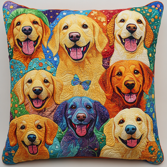 Golden Retriever TAI181024503 Quilted Pillow Case