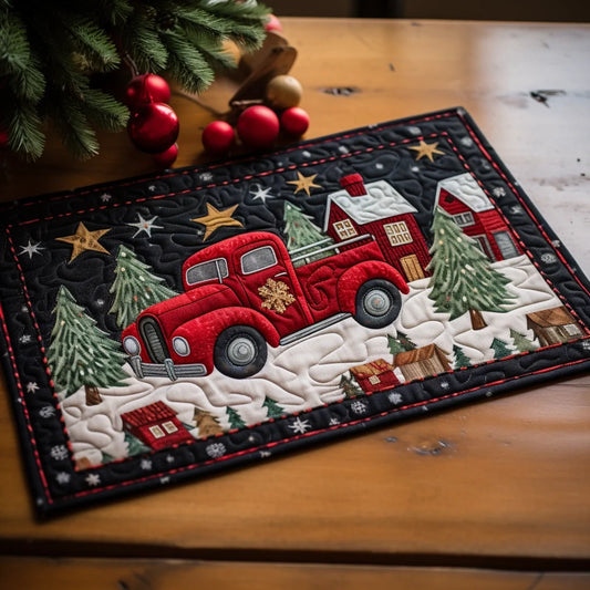 Red Truck Christmas TAI30112312 Quilted Placemats