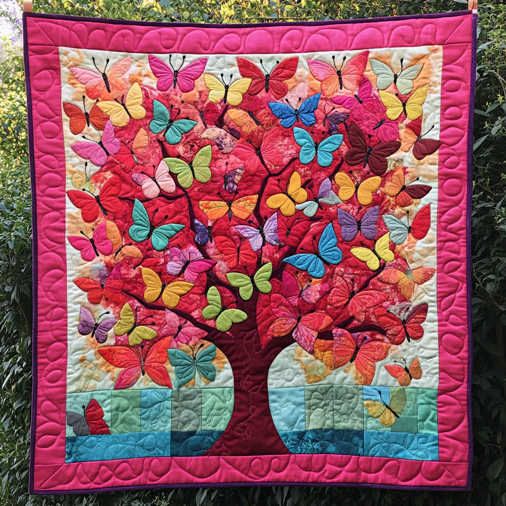 Tree Of Butterflies DAI150125078 Quilt Blanket