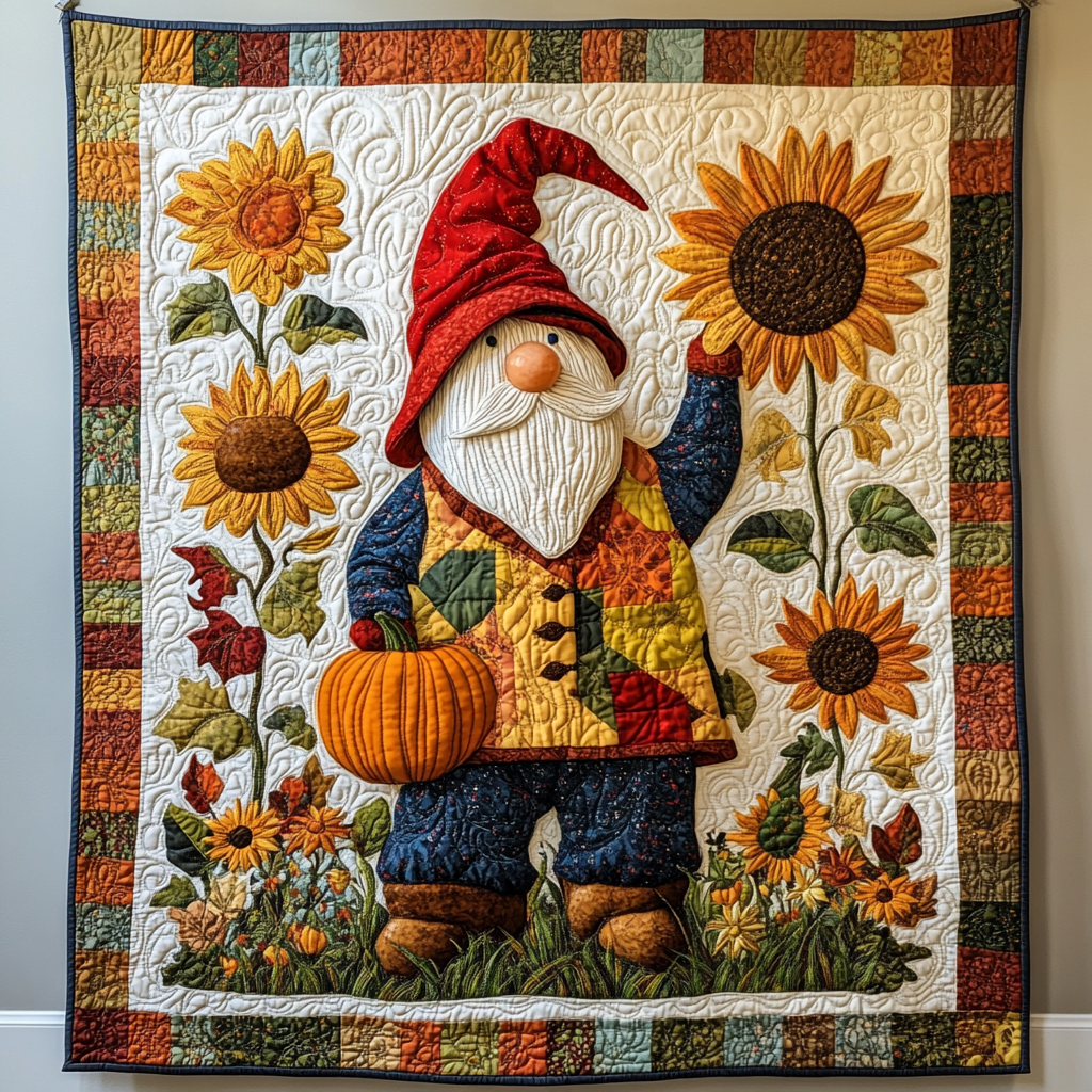 Harvest Gnome DAI221024150 Quilt Blanket