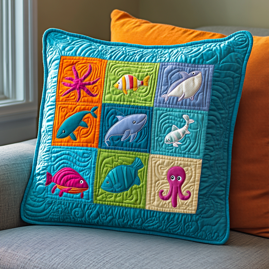 Sea Creatures DAI110225276 Quilted Pillow Case