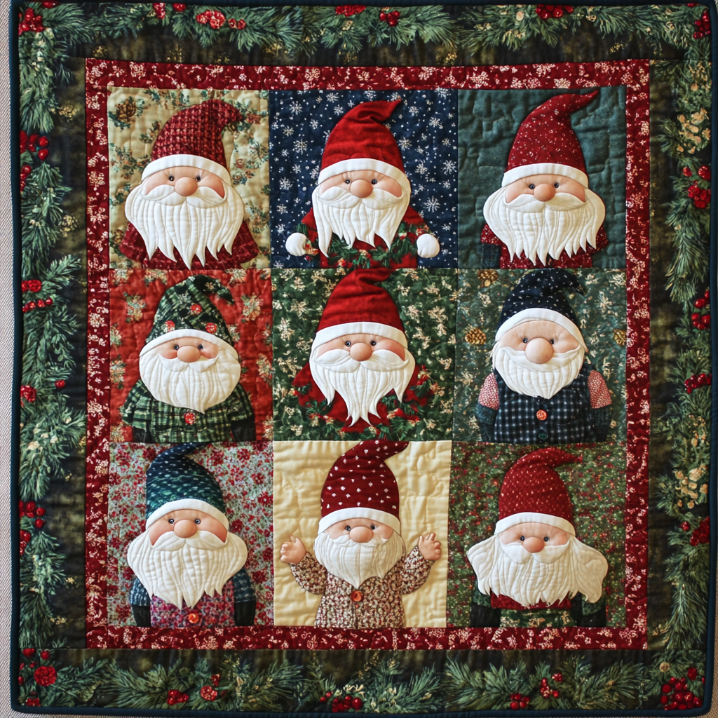 Santa Alpha Pattern Christmas Santa TAI260924101 Quilt Blanket – Alpha Quilt