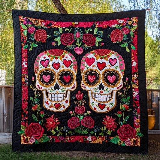 Valentine Skull DAI150125022 Quilt Blanket