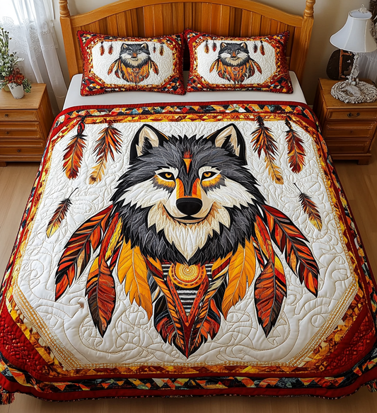 Native American Wolf DAI171224197 Quilt Bedding Set