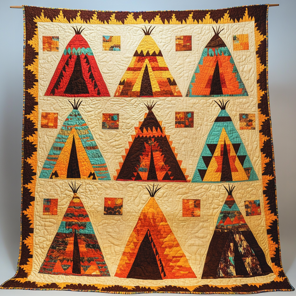 Native American Teepee DAI230924070 Quilt Blanket